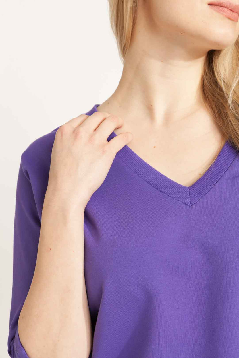 Bluzka MARENO V-neck violet -30%