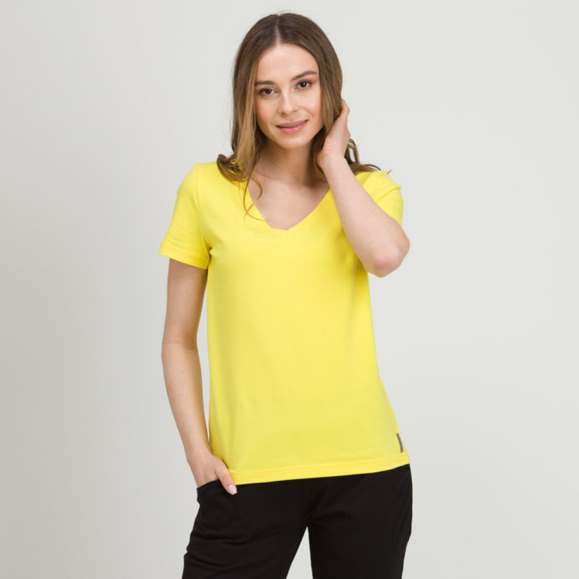 Bluzka Boni V-neck żółta -40%