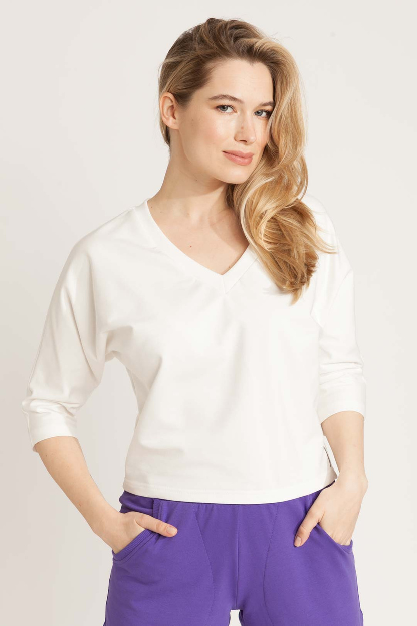 Bluzka MARENO V-neck ecru -30%